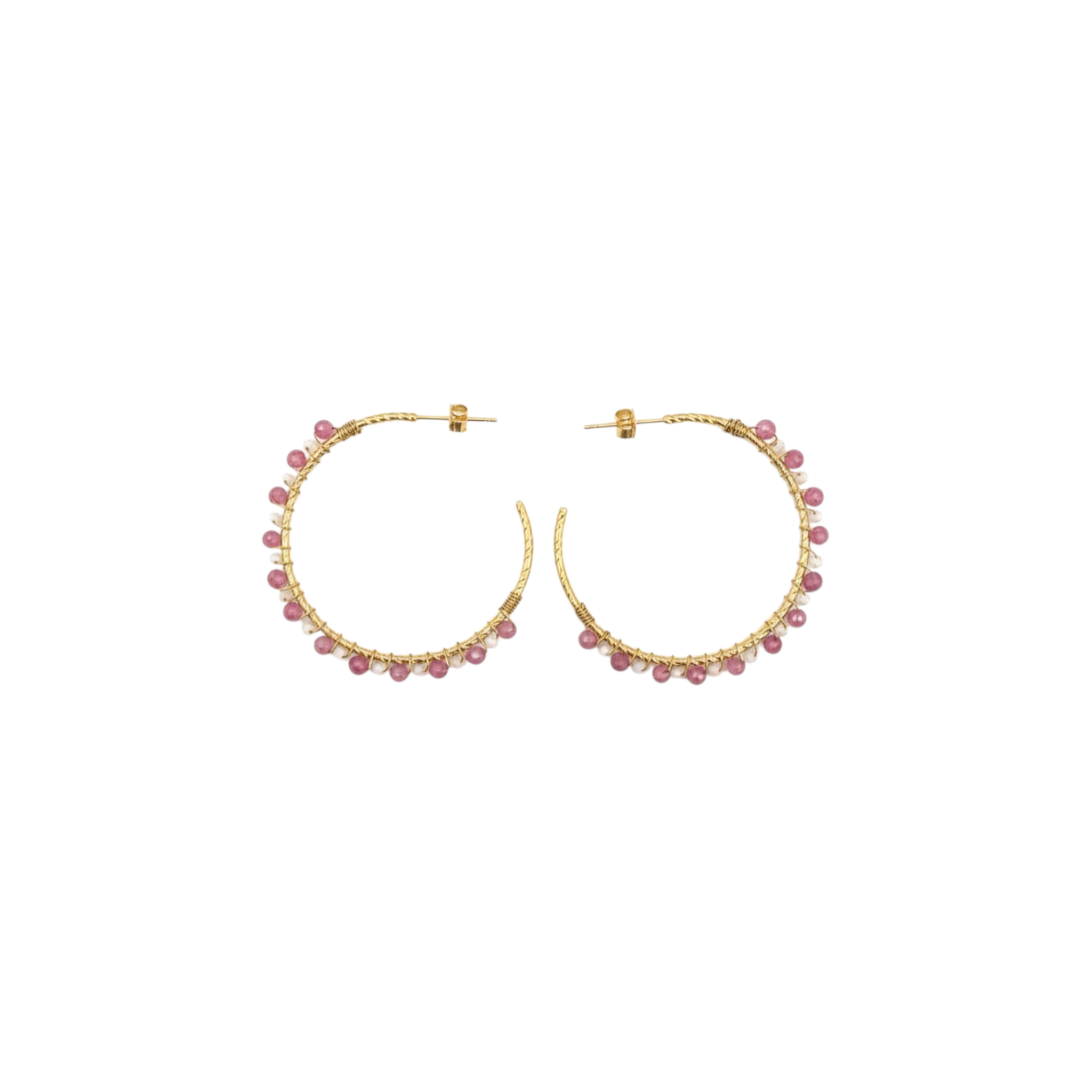 Boucles d'oreilles Mila Tourmalines Roses