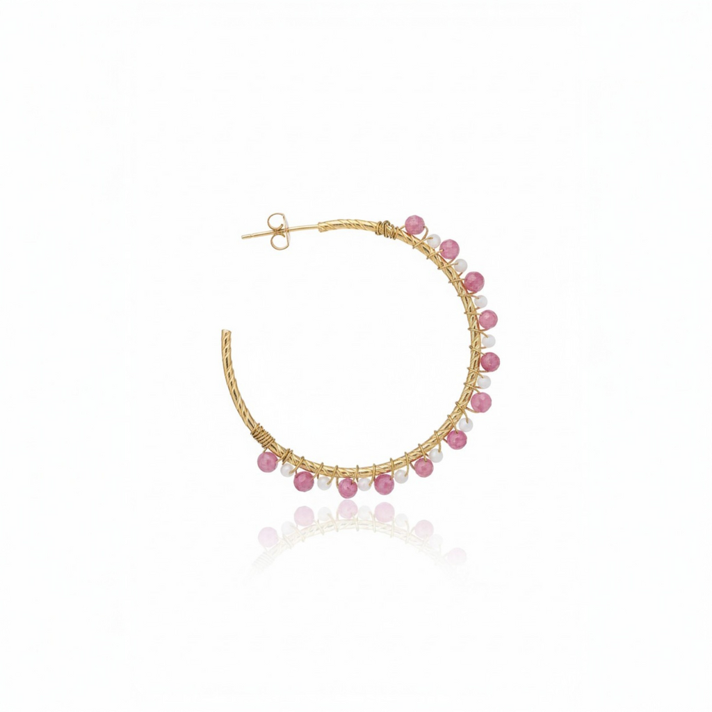 Boucles d'oreilles Mila Tourmalines Roses