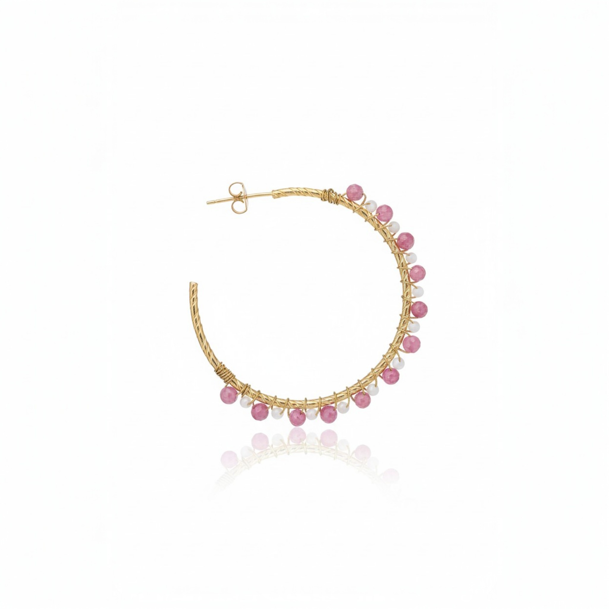 Boucles d'oreilles Mila Tourmalines Roses