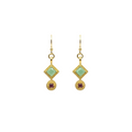 Boucles d'oreilles Ethnique Chrysoprase & Grenat