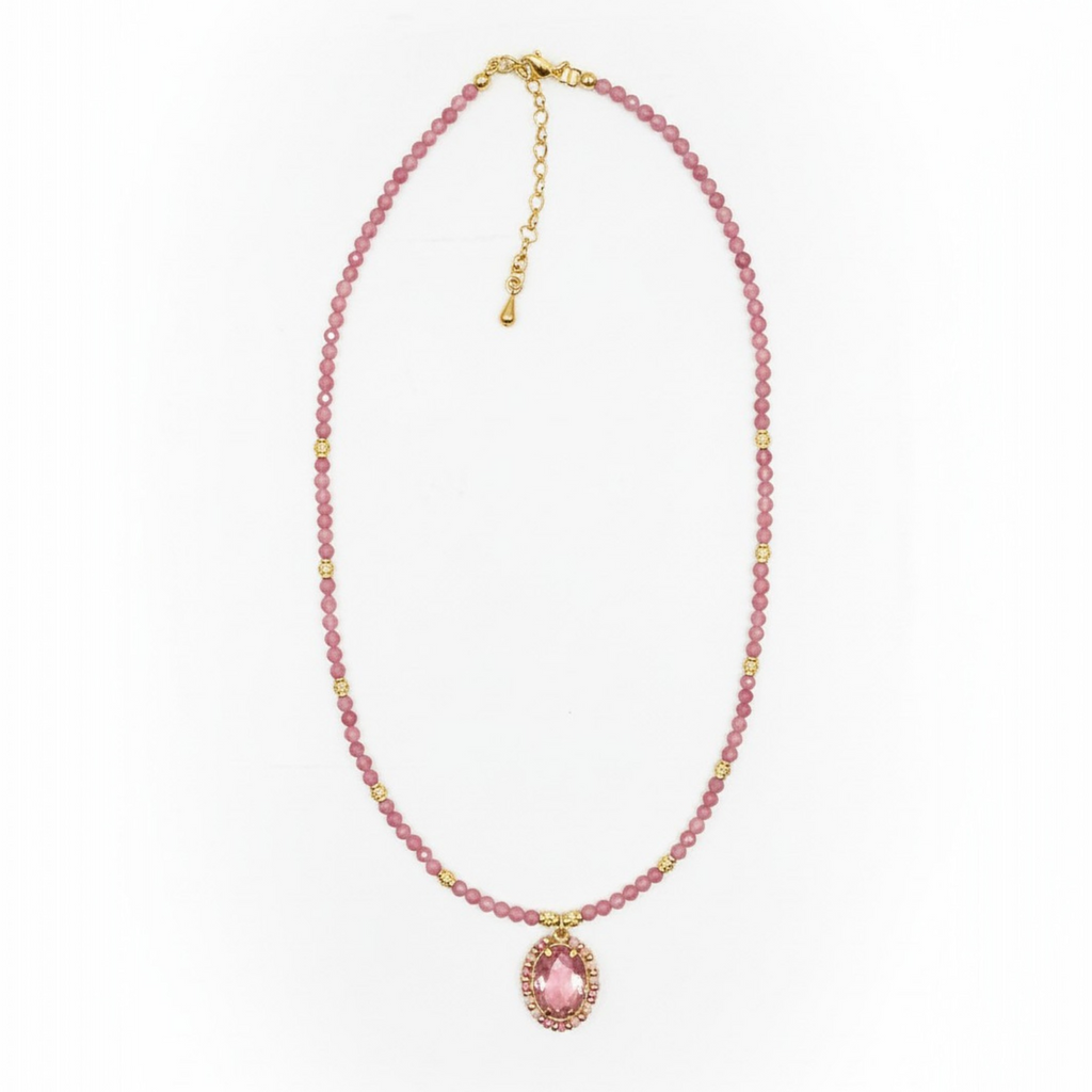 Collier Oléa Tourmaline Rose