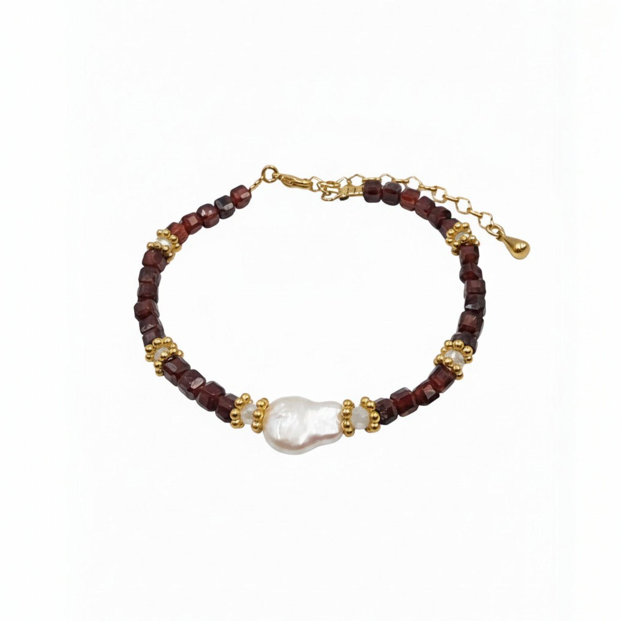 Bracelet Irma Grenat & Nacre
