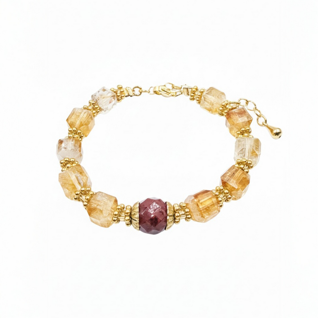Bracelet Ambre Quartz Rutile