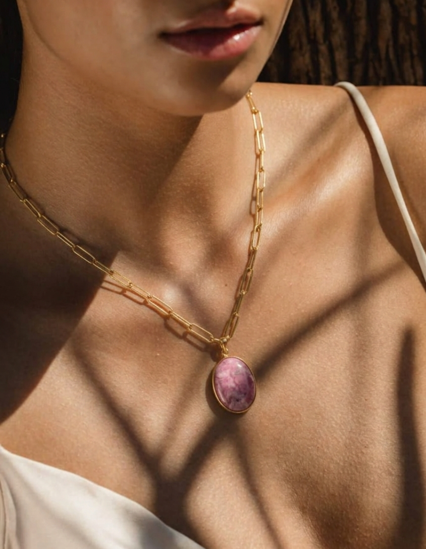 Sautoir Alice Rhodonite