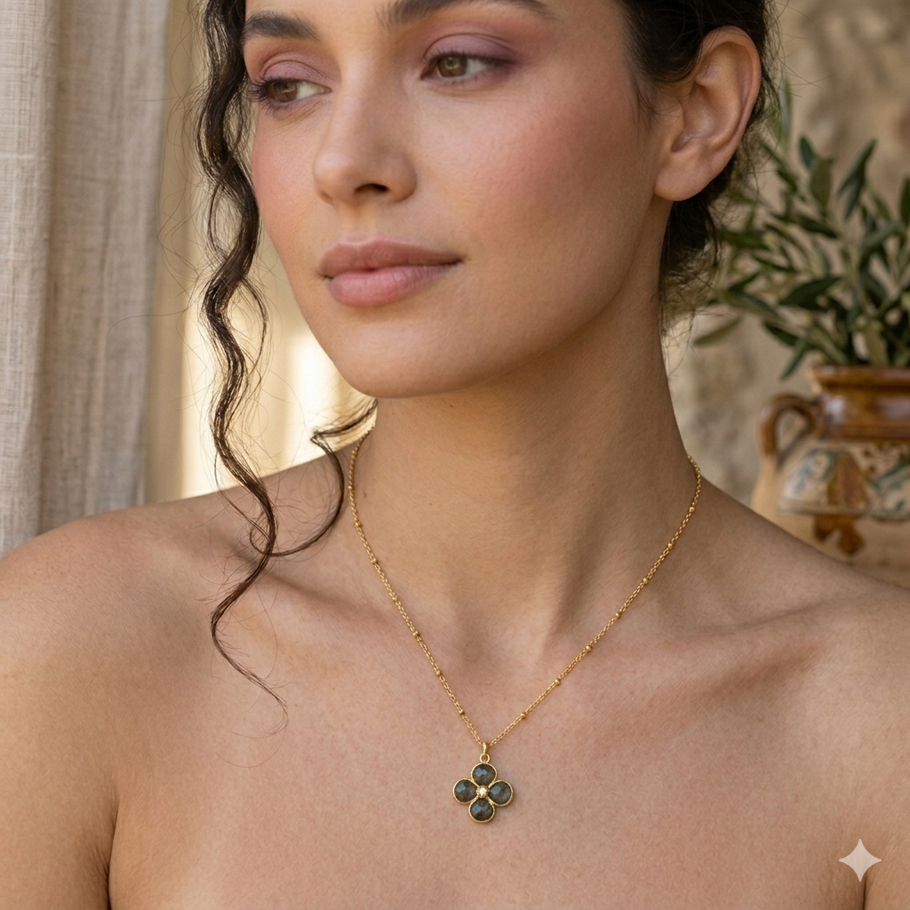 Collier Trèfle Labradorite