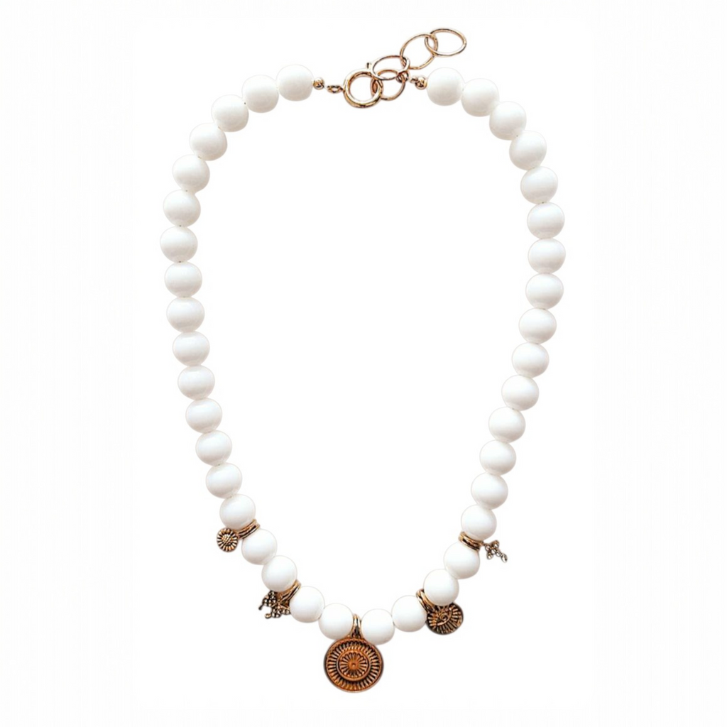 Collier Eden Perles Jade blanc
