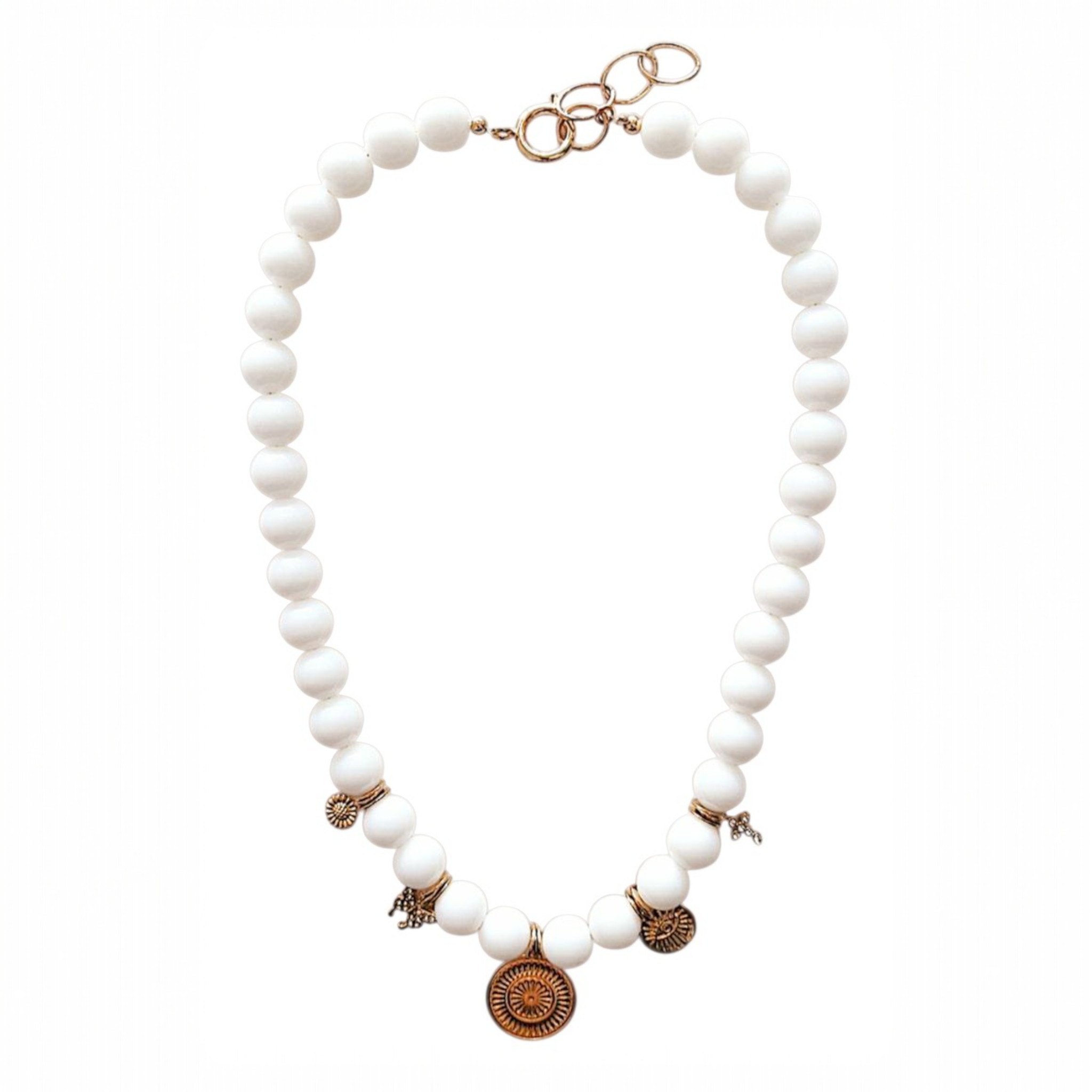 Collier Eden Perles Jade blanc