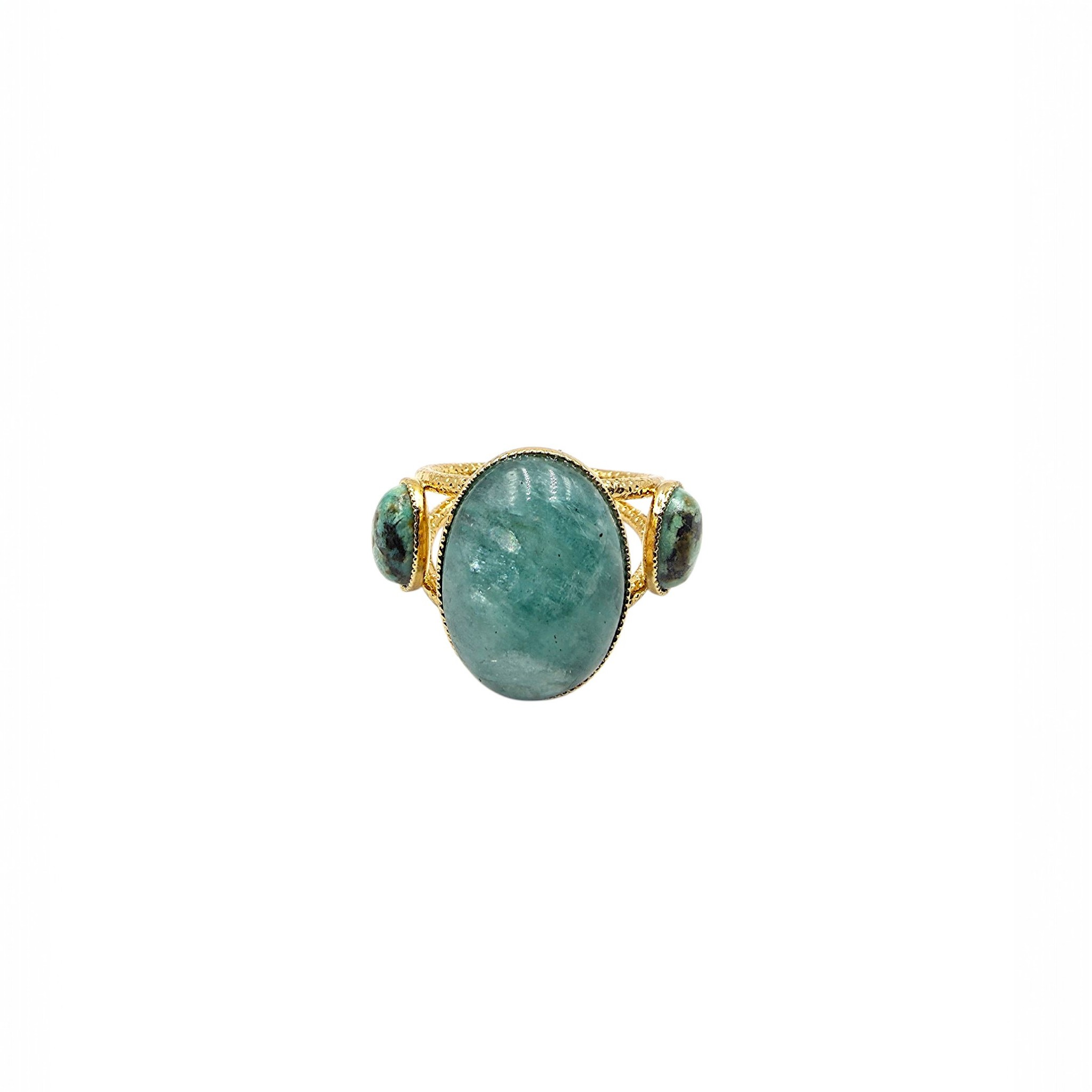 Bague Sarah Amazonite & Jaspe Africain