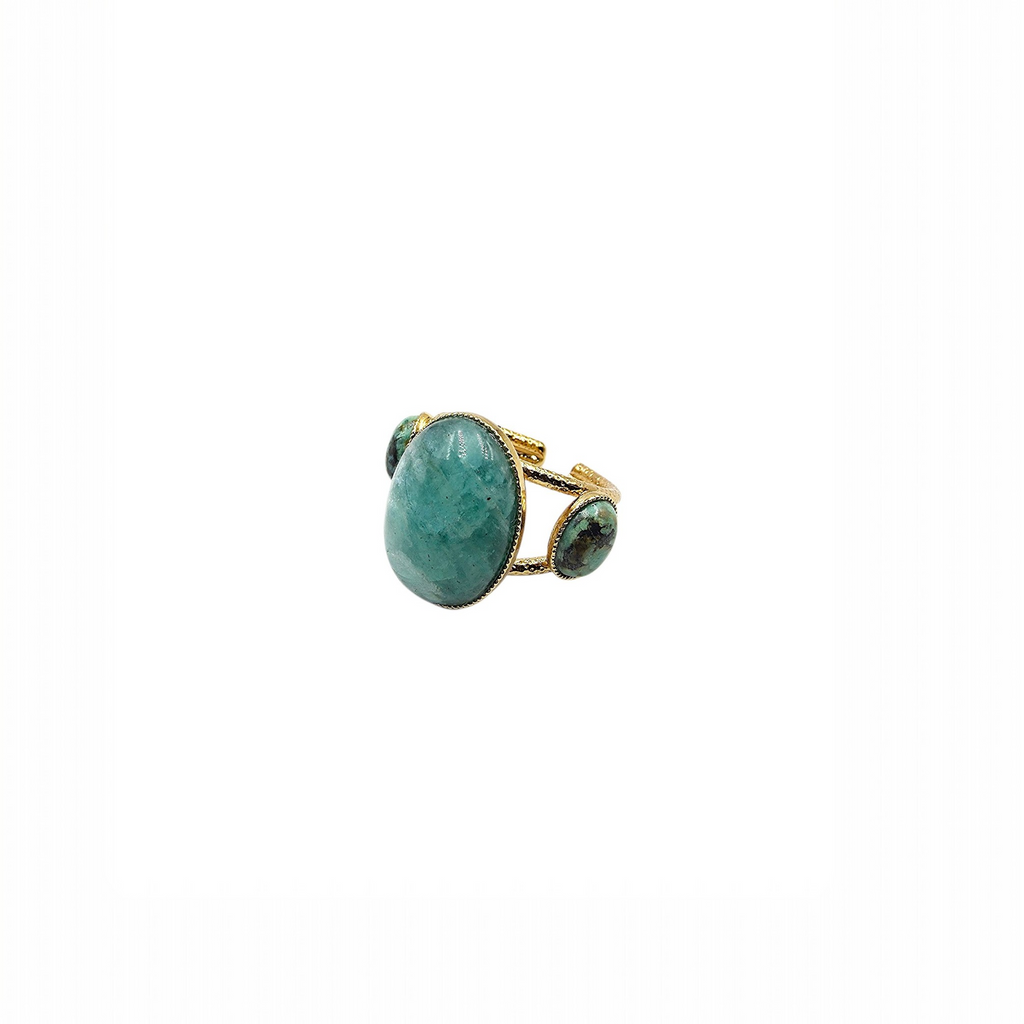Bague Sarah Amazonite & Jaspe Africain