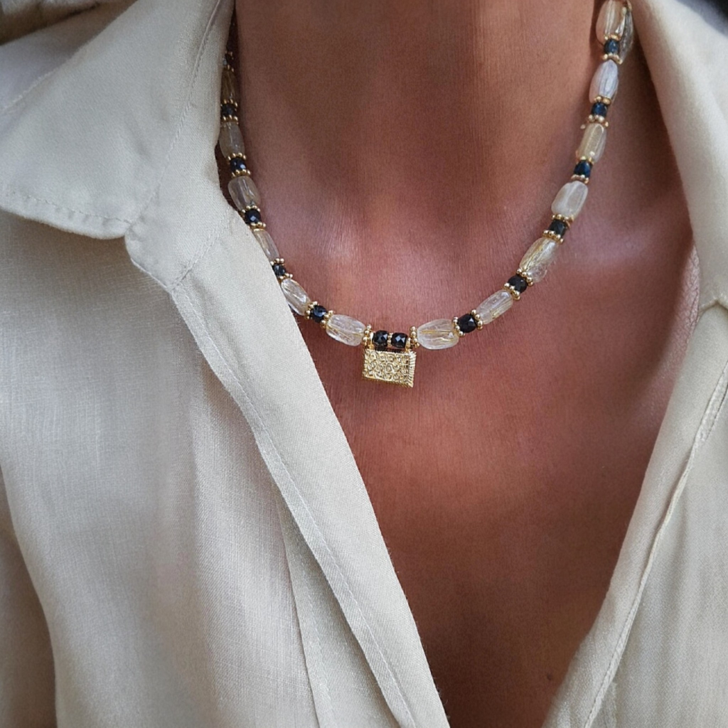 Collier Iris Quartz Rutile