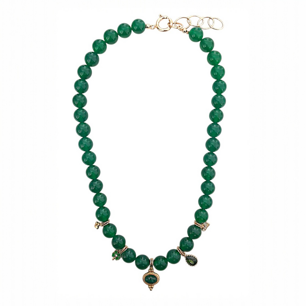 Collier Eden Perles Agate Verte