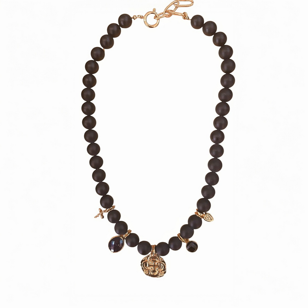 Collier Eden Perles Agate noire