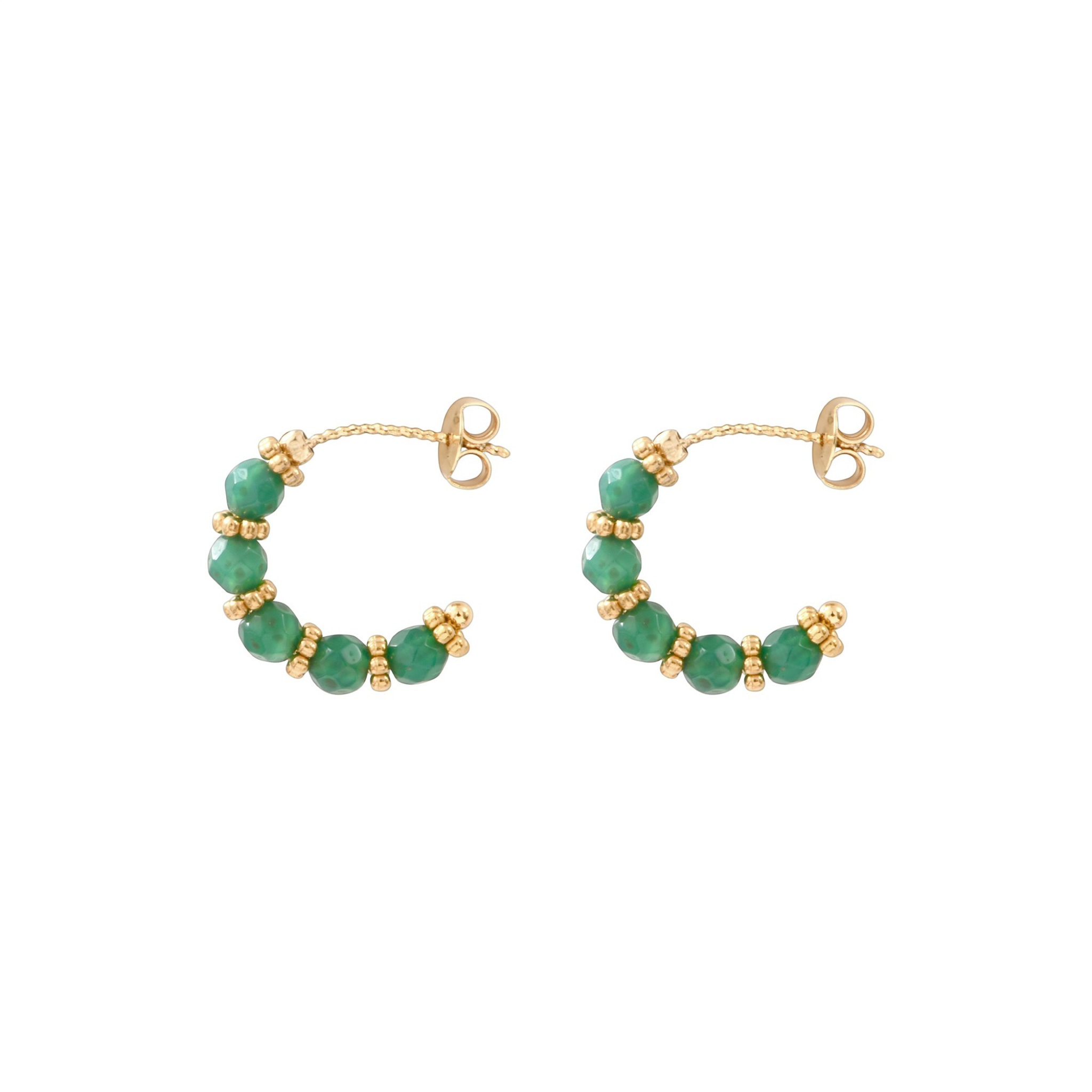 Mini créoles Agate Verte