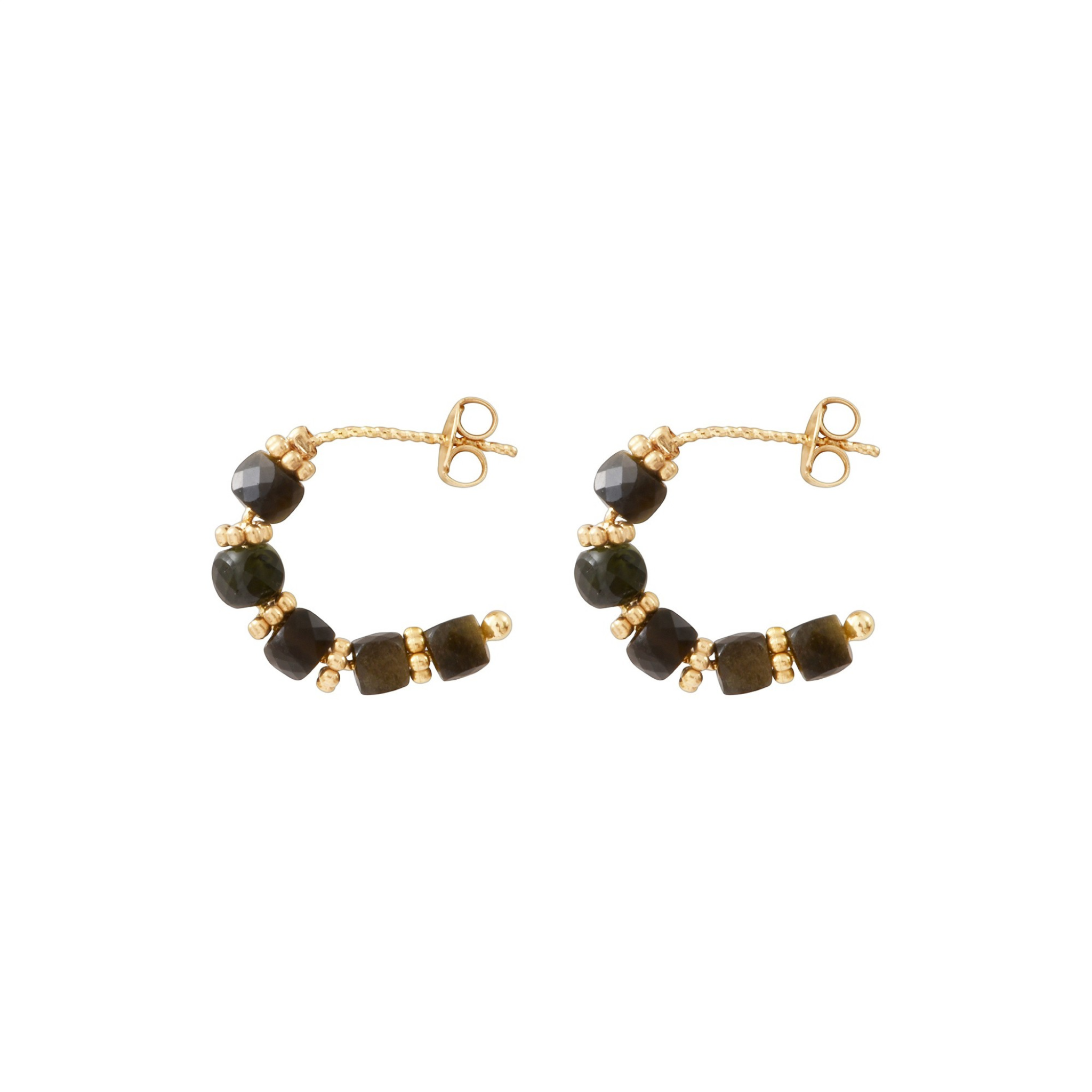 Mini créoles onyx noir