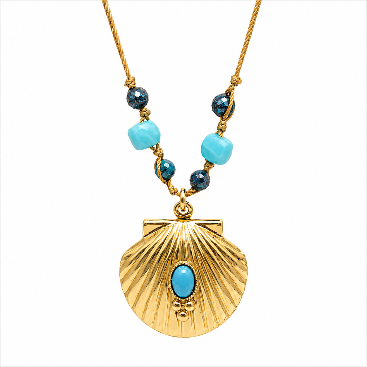 Sautoir Coquillage Turquoise