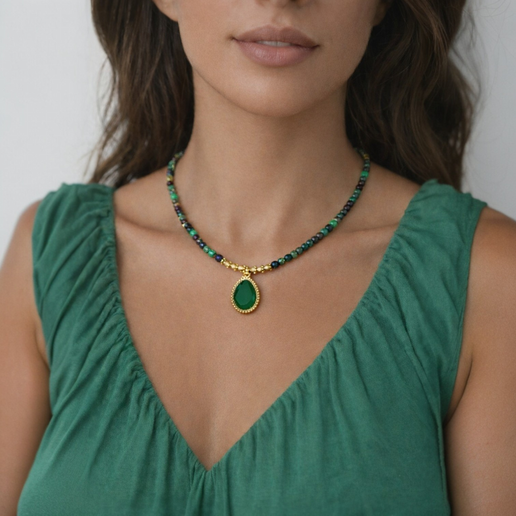 Collier Anna Pierre Jade Africain