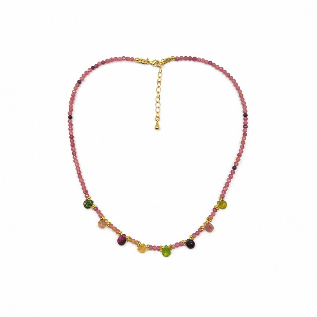 Collier India Tourmalines Roses