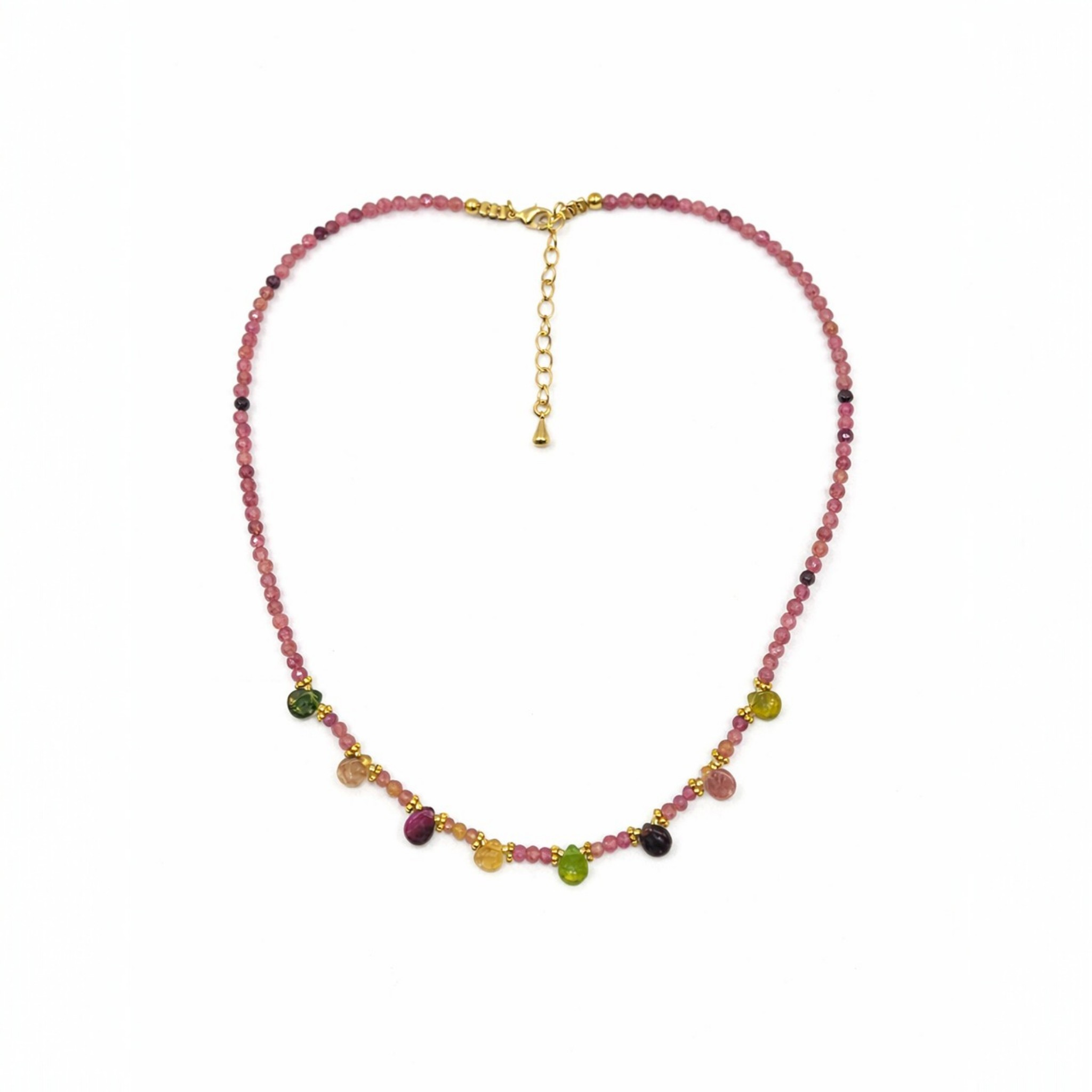 Collier India Tourmalines Roses