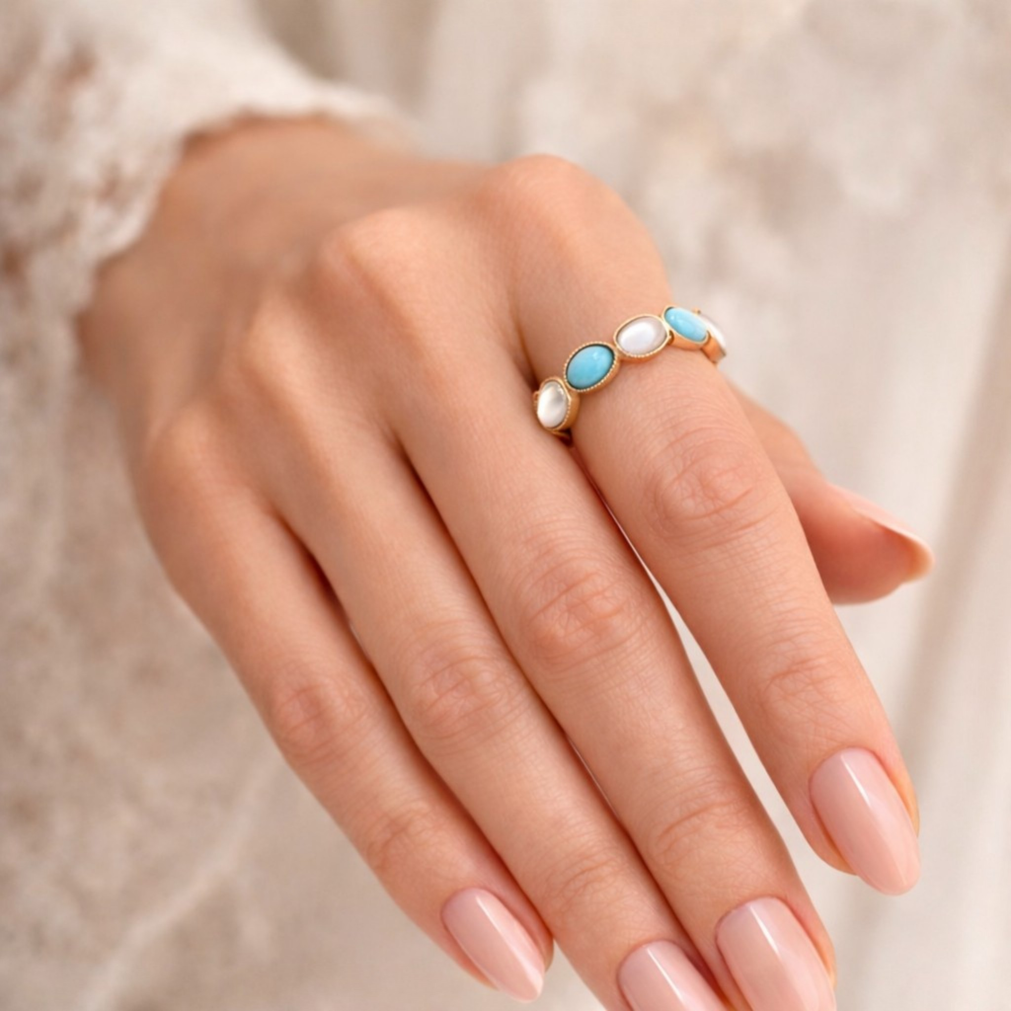 Bague Lilou Turquoise & Nacre