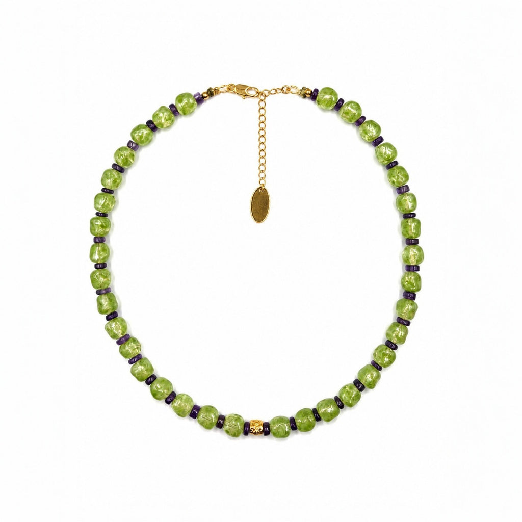 Collier Lise Péridot & Améthyste