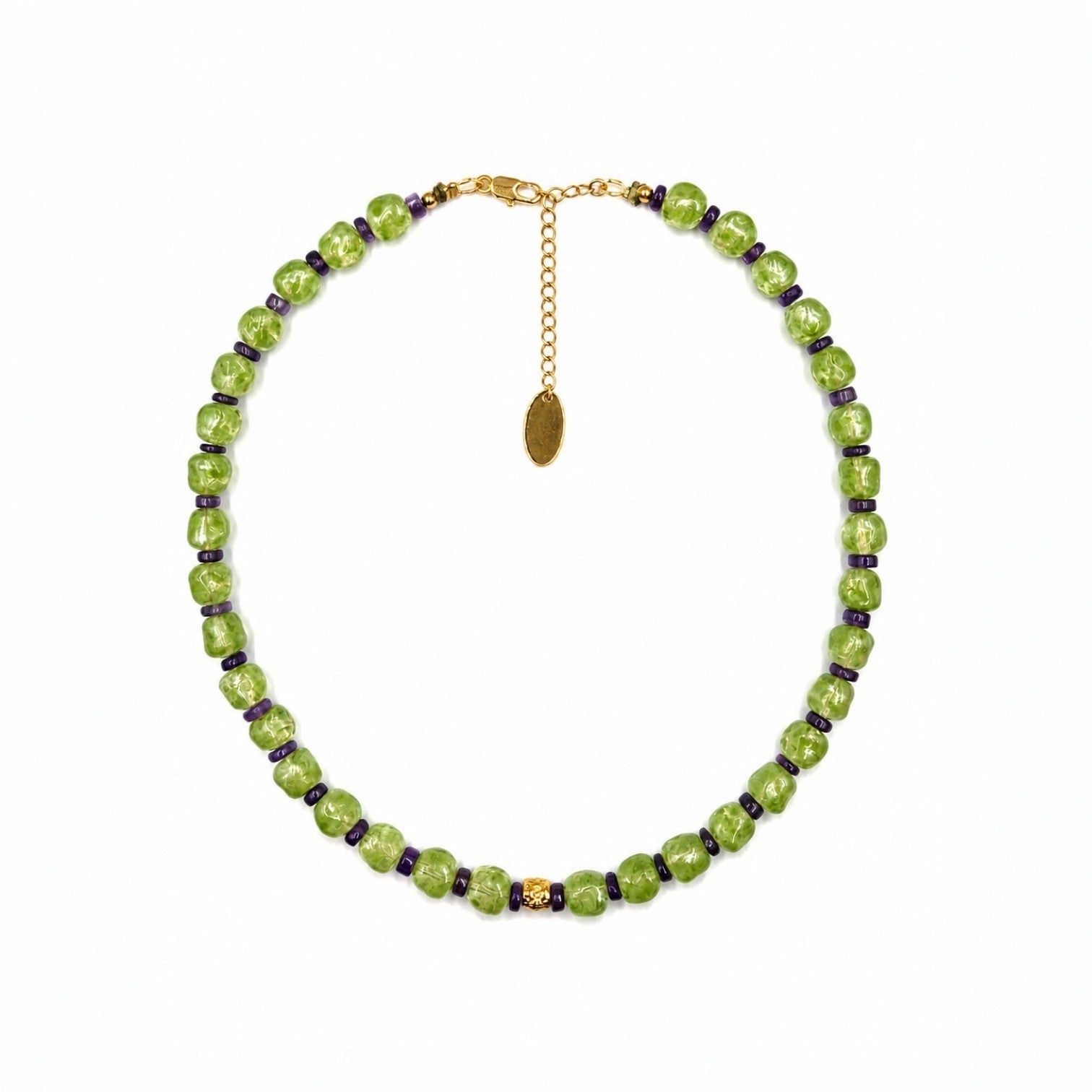 Collier Lise Péridot & Améthyste