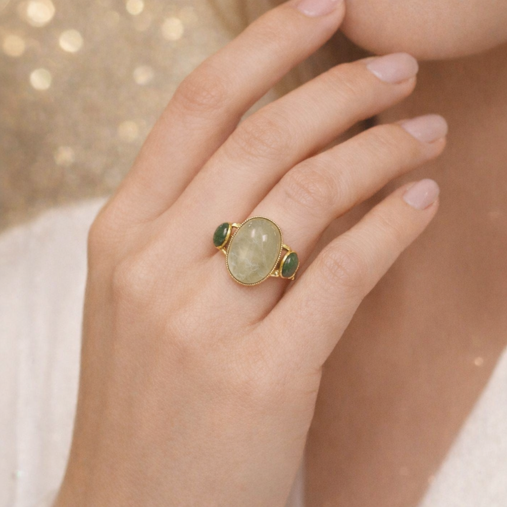 Bague Sarah Péridot & Aventurine