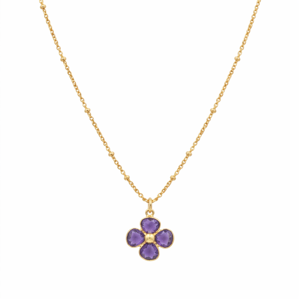 Collier Trèfle Améthyste