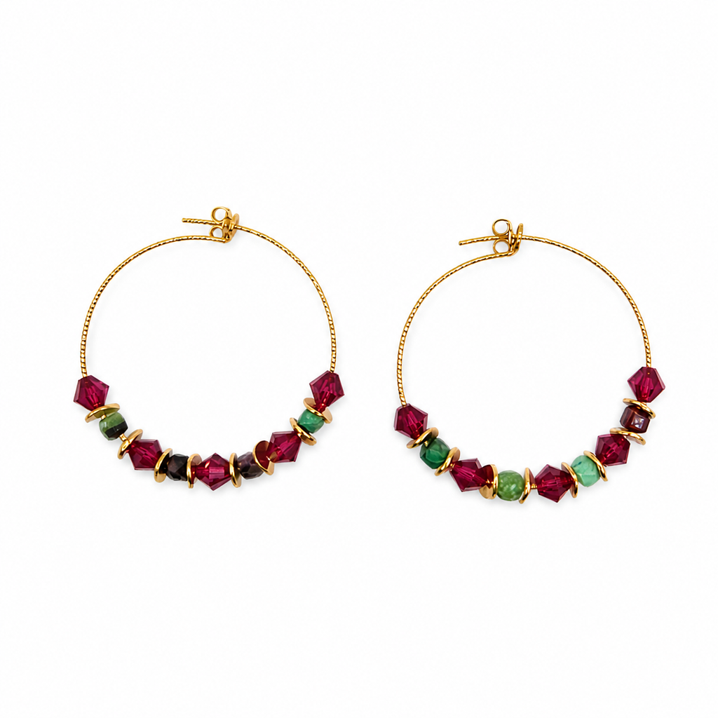 Boucles d'oreilles Créoles Jade