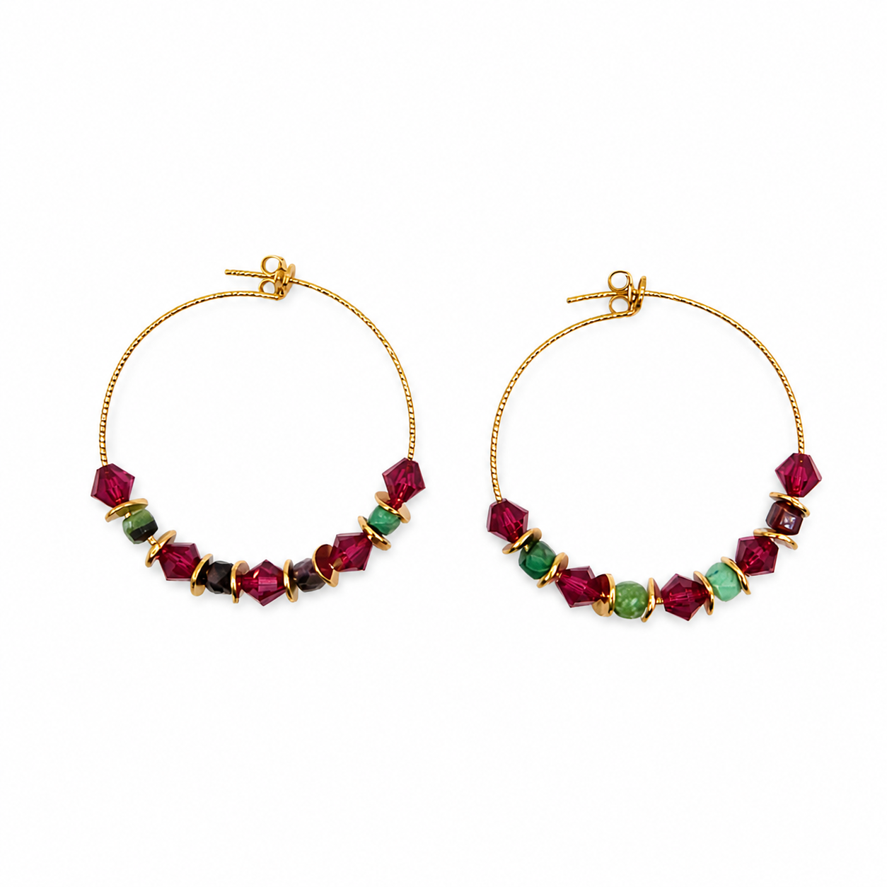 Boucles d'oreilles Créoles Jade