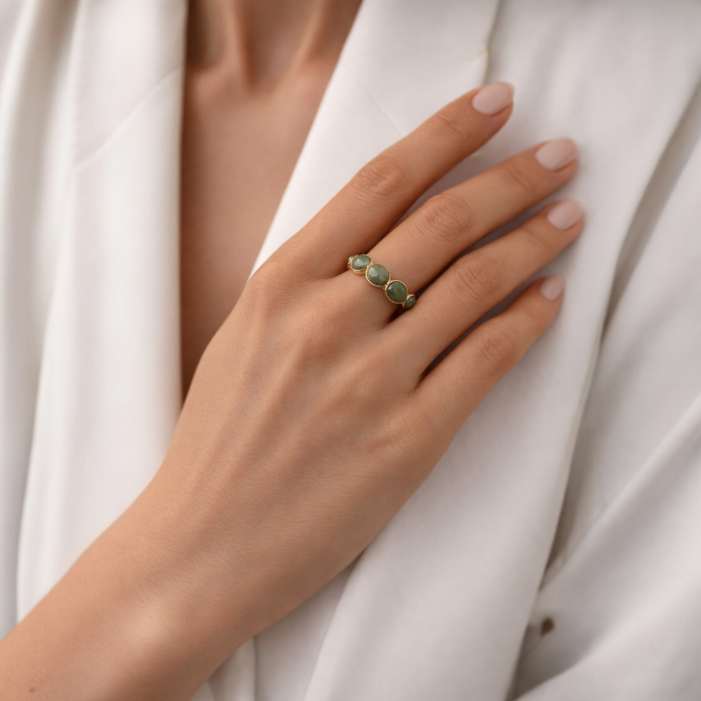 Bague Lilou Jaspe Vert