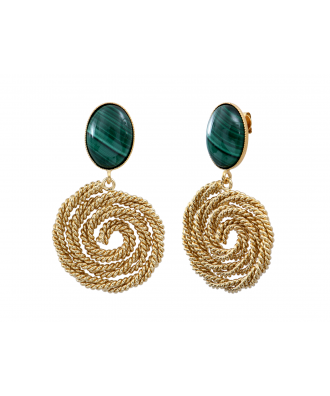 BOUCLES D'OREILLES JENA MALACHITE