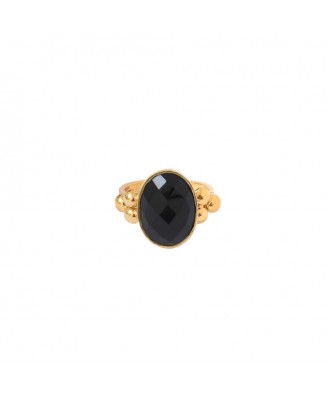 BAGUE ZORA ONYX FACETTEE