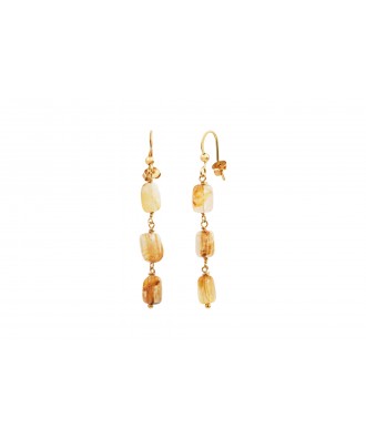 BOUCLES D'OREILLES QUARTZ RUTILE