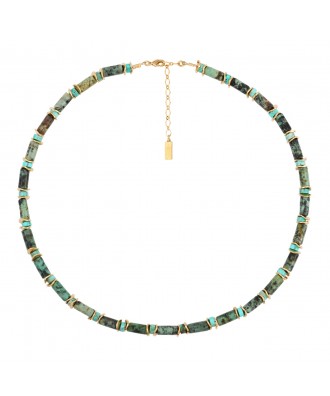 COLLIER LOUISE JASPE AFRICAIN