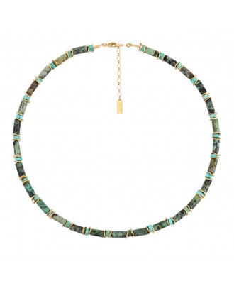 COLLIER LOUISE JASPE AFRICAIN