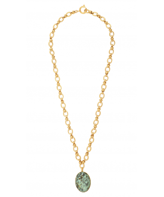 COLLIER MEDAILLON JASPE