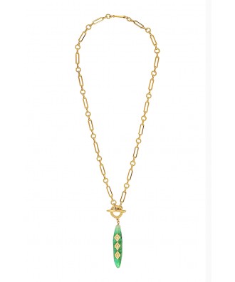 COLLIER PIERRE CHRYSOPRASE