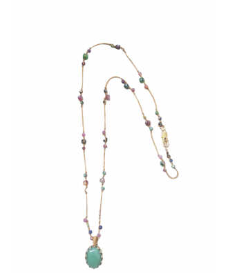 COLLIER LONG PIERRE AVENTURINE