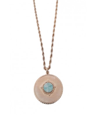 COLLIER MEDAILLON AMAZONITE